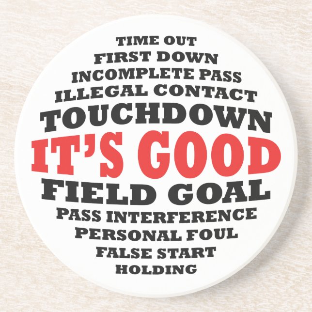 Football Rules Drink Coaster (Front)