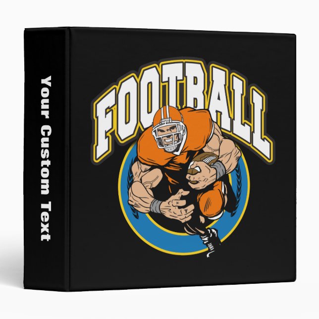Football Running Back 3 Ring Binder (Front/Spine)