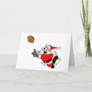 Football Santa Claus Holiday Card