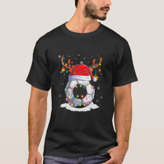 Football Santa Hat Reindeer Football Pajamas Men B T-Shirt