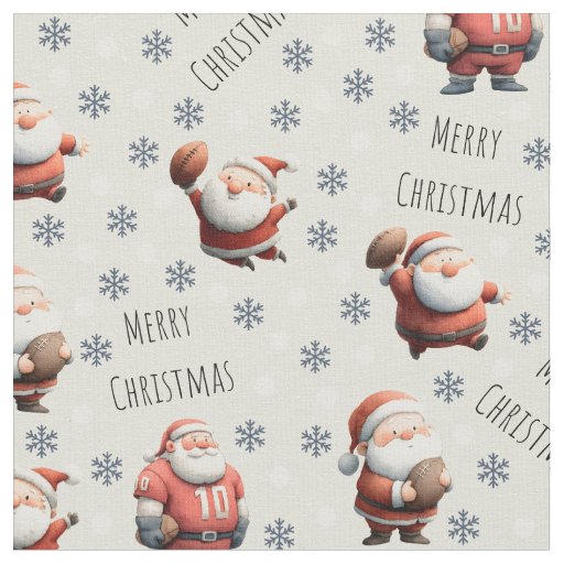 Football Santa on Lace Fabric