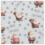 Football Santa on Pale Blue Fabric