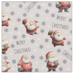 Football Santa on Pale Pink Fabric