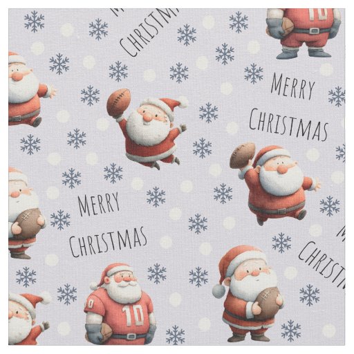 Football Santa on Pale Purple Fabric