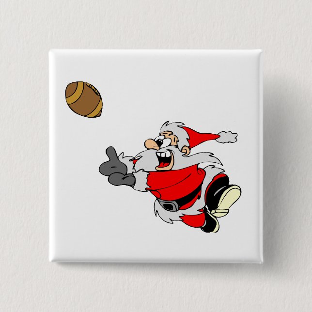 Football Santa Pinback Button (Front)