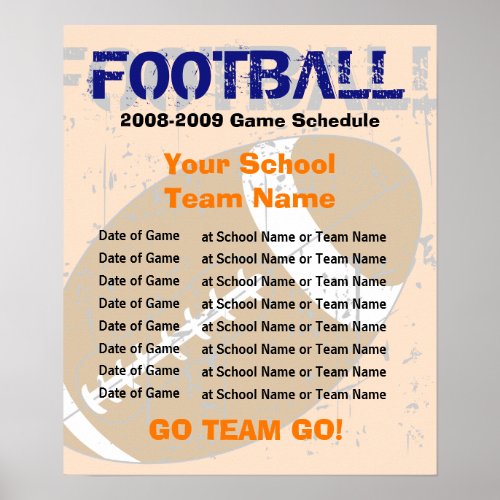 Football Schedule Poster _ Template