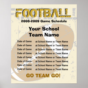 Football Game Schedule Poster Template