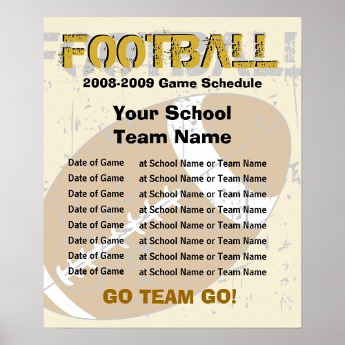 Football Schedule Poster _ Template