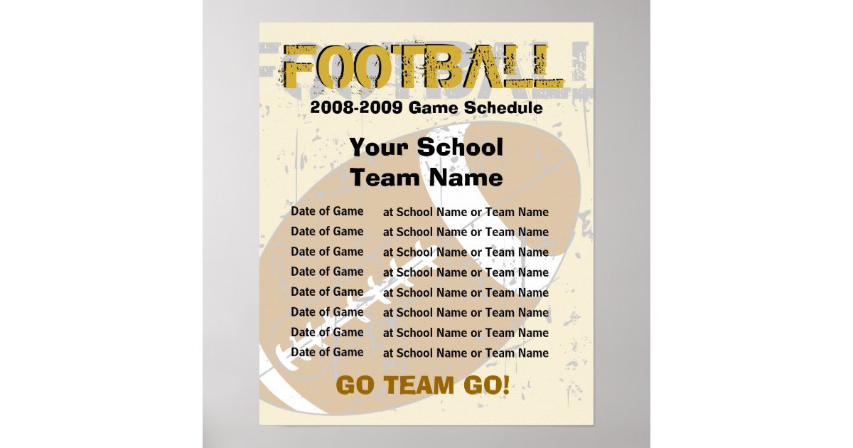 Football Game Schedule Poster Template