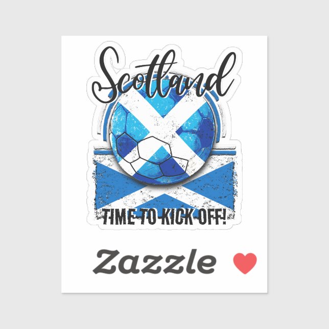 Football Scotland Flag, Blue Sky White Soccer Ball Sticker (Sheet)