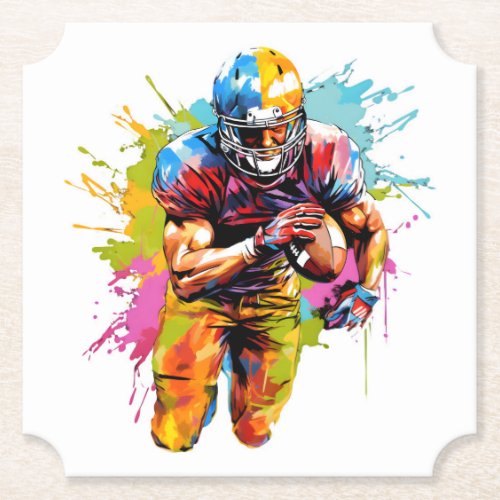 Football Season Splatter Art Paper Coaster