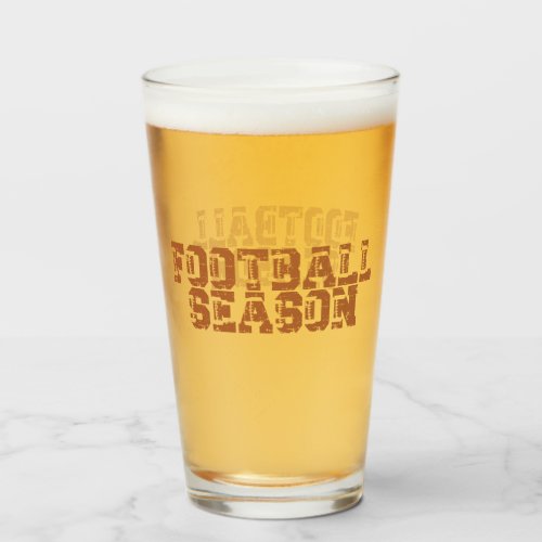 Football Season Typography Beer Glass