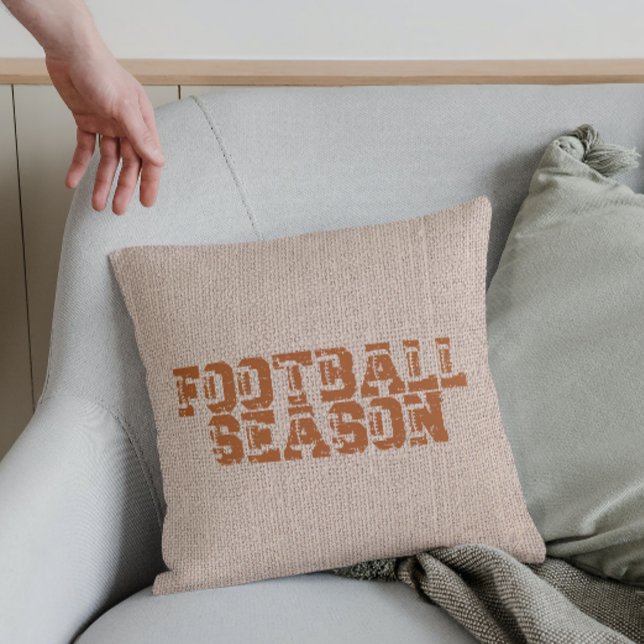 Football Season Typography Throw Pillow (Creator Uploaded)