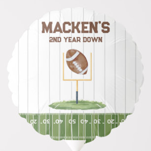 Football second year down boy birthday balloon