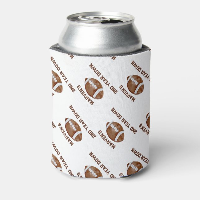 Football second year down boy birthday  can cooler (Can Back)