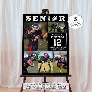 Football Senior 5 Photo Collage Graduation Foam Board
