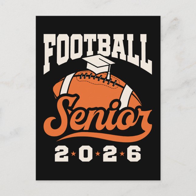 Football Senior Class of 2026 Graduating  Postcard (Front)