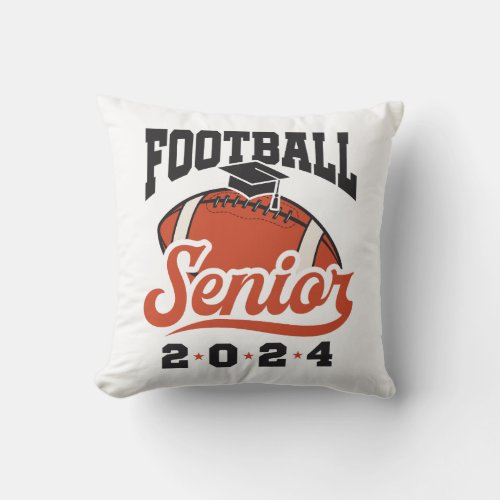 Football Senior Graduating Class of 2024 Throw Pillow