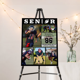 Football Senior Graduation 6 Photo Collage Foam Board