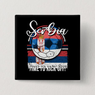 Football Serbia Flag, Serbian Soccer Team Button