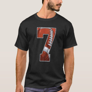 Football Seventh 7th Birthday Boy 7 Seven Years Ol T-Shirt