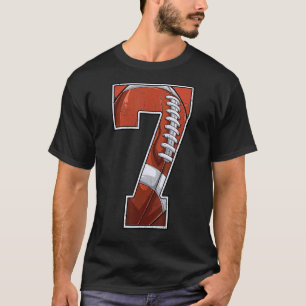 Football Seventh 7th Birthday Boy 7 Seven Years Ol T-Shirt