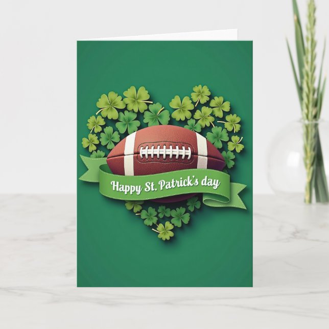 Football Shamrock Holiday Card (Front)