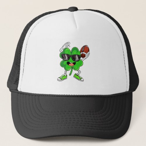 Football Shamrock Lucky Clover Irish St Patricks D Trucker Hat