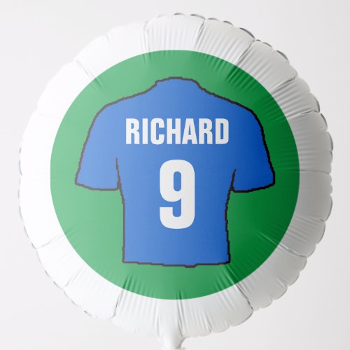 Football shirt design in blue balloon