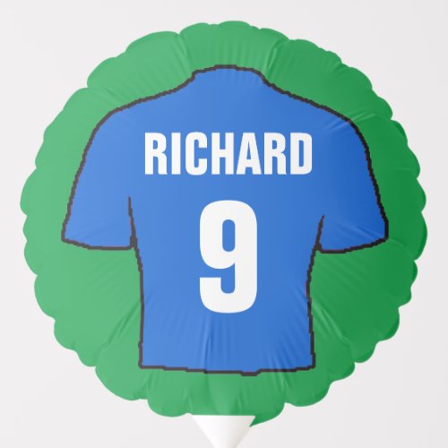 Football shirt design in blue balloon