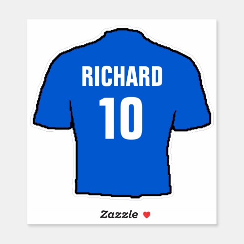 Football shirt design in blue sticker