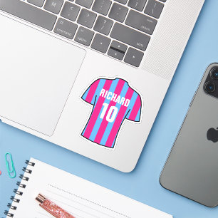 Football shirt design in Claret and blue. Sticker