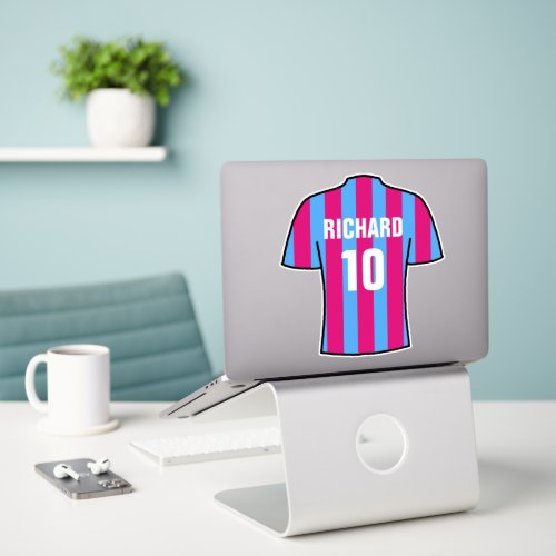 Football shirt design in Claret and blue Sticker