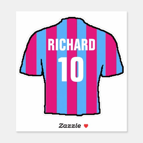 Football shirt design in Claret and blue Sticker