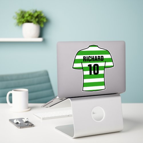 Football shirt design in Green Hoops Sticker