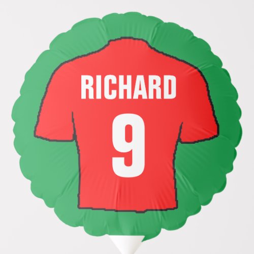 Football shirt design in red balloon