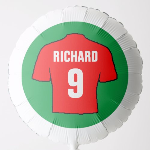 Football shirt design in red balloon