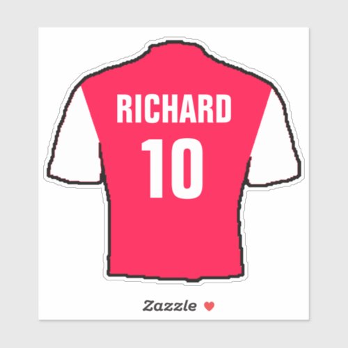 Football shirt design in red  white sticker