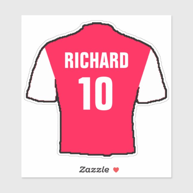 Football shirt design in red & white. sticker (Sheet)