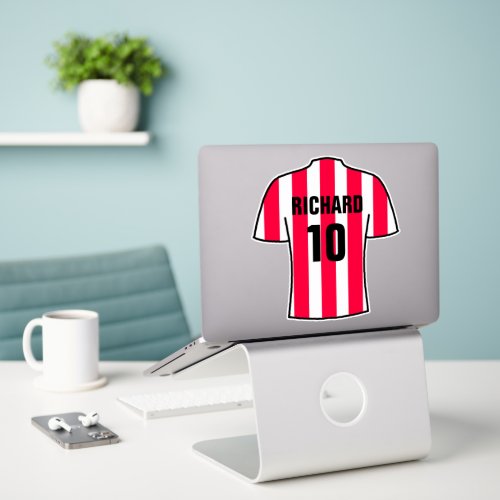 Football shirt design in Red  White Stripes Stick Sticker