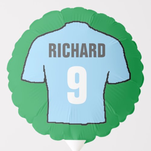 Football shirt design in sky blue balloon