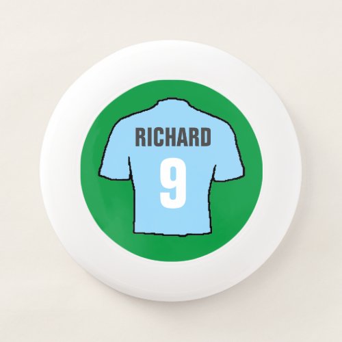 Football shirt design in sky blue Wham_O frisbee