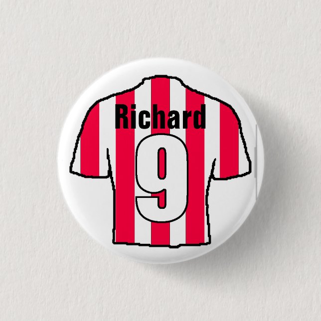 Football Shirt Design to Personalise. Button (Front)