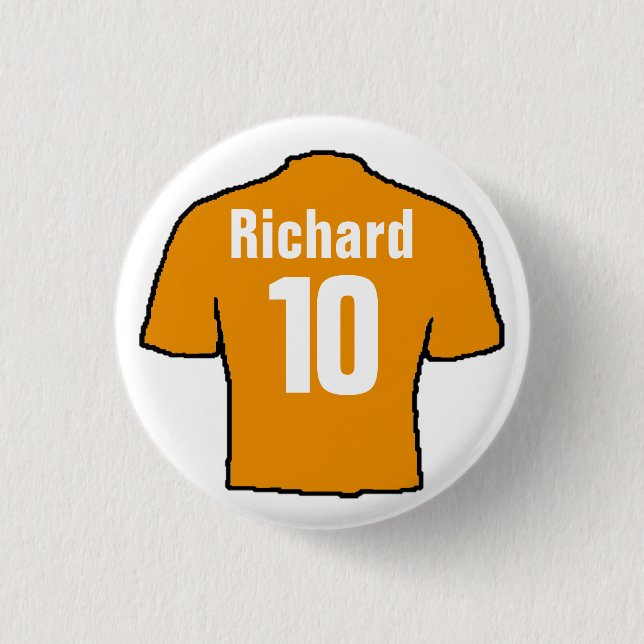 Football Shirt Design to Personalise. Button (Front)