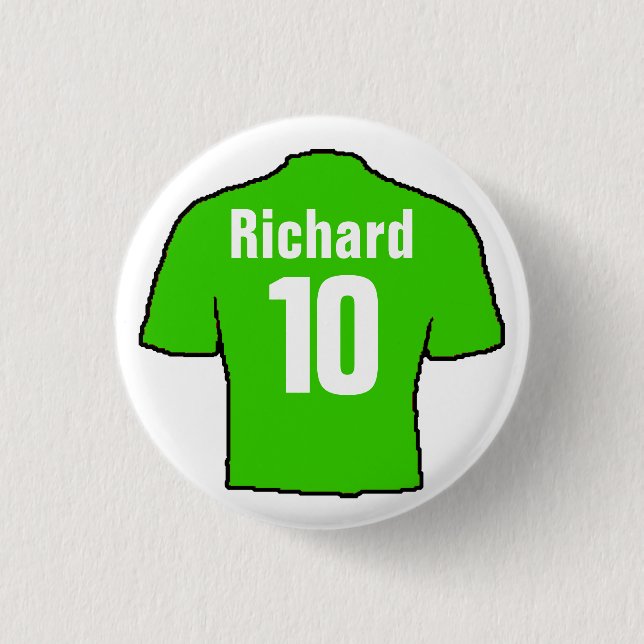 Football Shirt Design to Personalize. Button (Front)