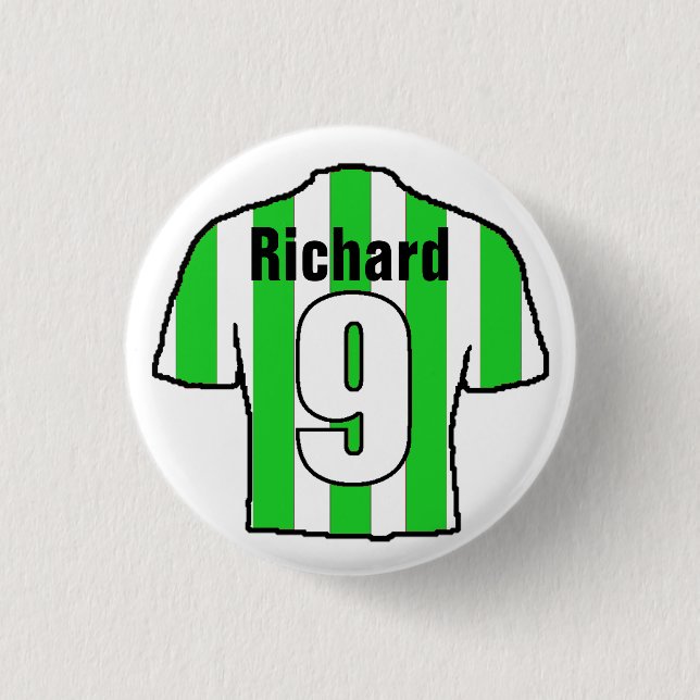 Football Shirt Design to Personalize. Button (Front)