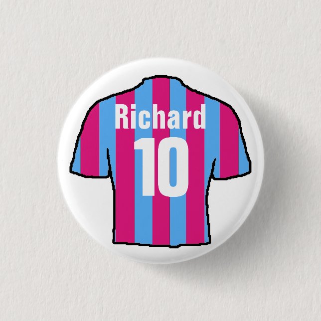 Football Shirt Design to Personalize. Button (Front)