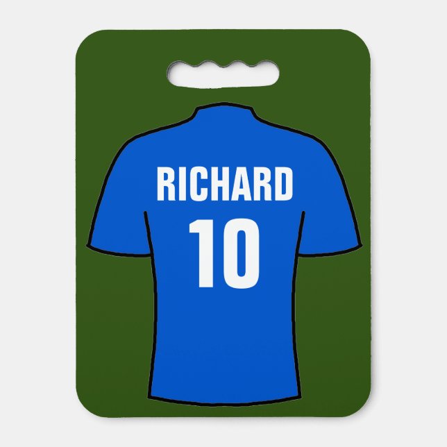 Football Shirt in Blue Seat Cushion (Front Vertical)