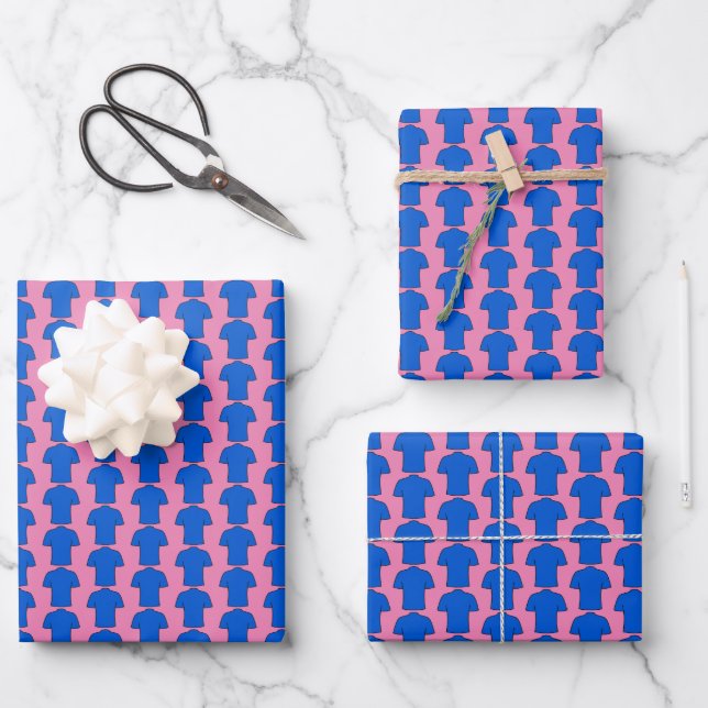 Football Shirt in Blue Wrapping Paper Sheets (Front)