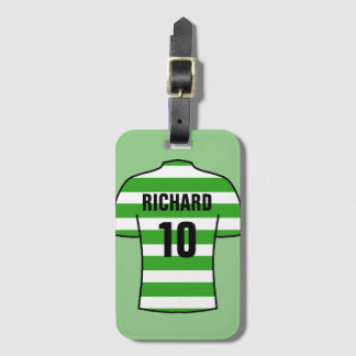 Football Shirt in Green Hoops Luggage Tag